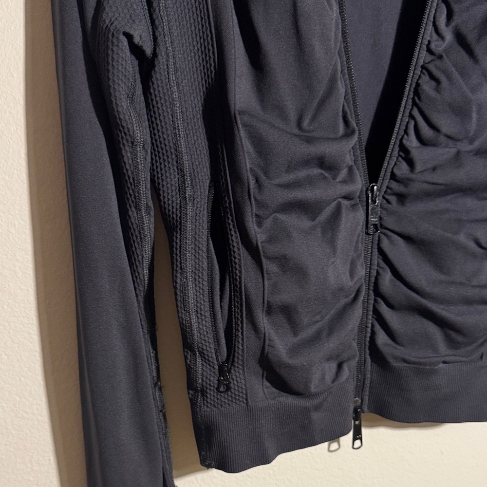 Theory Midnight Black Ruched Jacket - Picture 5 of 7